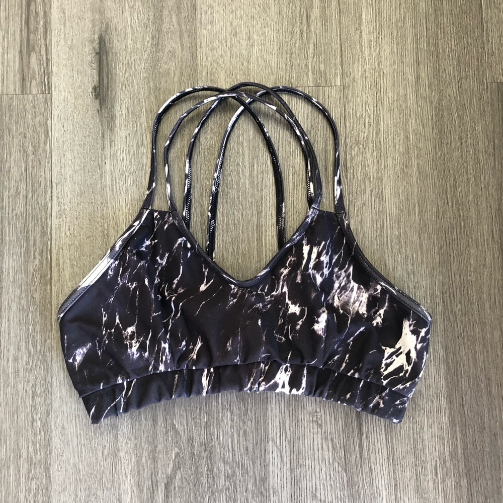 Salty Honey Marble Black & White Double Strap Sportsbra - Picture 1 of 6